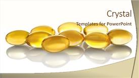  Presentation with close up pouring oil - Audience pleasing PPT layouts consisting of capsules of fish oil backdrop and a cream colored foreground