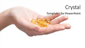  Presentation with capsules - Beautiful presentation featuring capsules on the hand isolated on white natural remedy backdrop and a white colored foreground