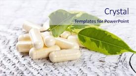  Presentation with capsules - Slide deck enhanced with capsules on white wooden background background and a  colored foreground