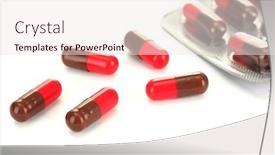  Presentation with capsules - Slide deck enhanced with capsules-packed-in-blisters-isolated background and a sky blue colored foreground