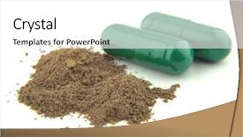  Presentation with powder - Slide deck featuring capsules pills powder background and a  colored foreground