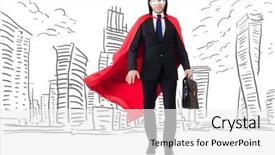  Presentation with cover your bases - Slide deck having captain leadership - man in red cover background and a white colored foreground