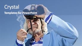  Presentation with marine - Beautiful slide deck featuring captain looks through a binoculars backdrop and a teal colored foreground