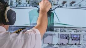  Presentation with cockpit - Audience pleasing presentation theme consisting of captain-of-commercial-airplane-changes backdrop and a seafoam green colored foreground