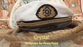  Presentation with old map - PPT theme having captain's cap on vintage old map background and a tawny brown colored foreground