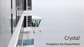  Presentation with ship - Beautiful PPT layouts featuring captain stands in small booth backdrop and a light gray colored foreground