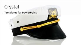  Presentation with hat - Theme enhanced with captains hat isolated on white background and a white colored foreground