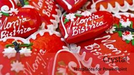  Presentation with cultural heritage - PPT theme enhanced with captioning - licitars of marija bistrica colorfully background and a red colored foreground