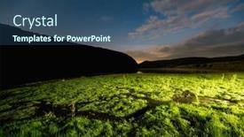  Presentation with starry night - Presentation theme featuring captivating-night-landscape background and a ocean colored foreground