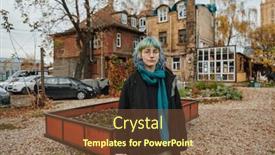  Presentation with personality - PPT theme consisting of captivating-portrait-of-a-young and a tawny brown colored foreground