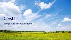  Presentation with earth day - Presentation design featuring captivating scene of the countryside background and a sky blue colored foreground