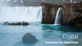  Presentation with waterfall - Slides featuring captivating-view-of-the-grand background and a teal colored foreground