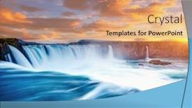  Presentation with waterfall - Slides having captivating-view-of-the-grand background and a coral colored foreground