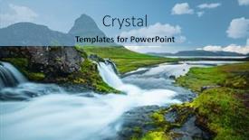  Presentation with volcano - PPT theme consisting of captivating-view-of-the-kirkjufell background and a light blue colored foreground