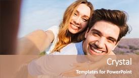  Presentation with catholic couple silhouette of young - PPT layouts having ferroutage - happy young couple taking background and a coral colored foreground