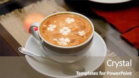  Presentation with cappuccino - Audience pleasing presentation consisting of fast speed race car on track 3d artwork render backdrop and a dark gray colored foreground