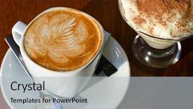  Presentation with love coffee cappuccino coffee - Slide set enhanced with capuccino - cappuccino coffee cup closeup background and a light gray colored foreground