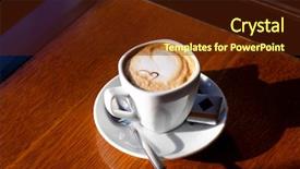  Presentation with cappuccino - PPT theme having capuccino - cappuccino coffee cup background and a tawny brown colored foreground