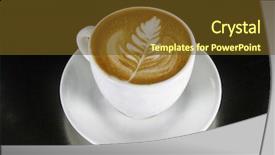  Presentation with cappuccino - Beautiful PPT theme featuring capuccino - cappuccino with latte art backdrop and a tawny brown colored foreground