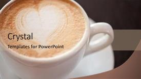  Presentation with heart shape from natural tree - PPT theme having capuccino - coffee cup with milk background and a  colored foreground