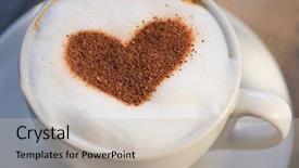  Presentation with shape heart - Colorful slide deck enhanced with capuccino - coffee cup with milk backdrop and a soft green colored foreground