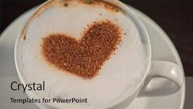  Presentation with clouds in heart shape - PPT layouts enhanced with capuccino - coffee cup with milk background and a  colored foreground