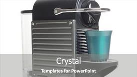  Presentation with machines - Presentation consisting of capuccino - color photo of a home background and a gray colored foreground