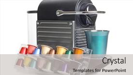  Presentation with machines - Presentation theme with capuccino - color photo of a home background and a light gray colored foreground