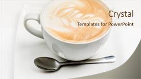  Presentation with cappuccino - Presentation theme having capuccino - cup of cappuccino background and a  colored foreground