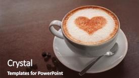  Presentation with coffee cup - PPT theme featuring capuccino - cup with hot tasty coffee background and a tawny brown colored foreground