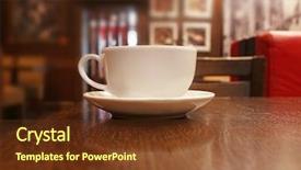  Presentation with hot and cold coffee cup - Amazing PPT theme having capuccino - cup with hot tasty coffee backdrop and a  colored foreground