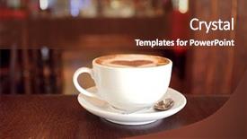  Presentation with cup coffee - Cool new presentation theme with capuccino - cup with hot tasty coffee backdrop and a tawny brown colored foreground