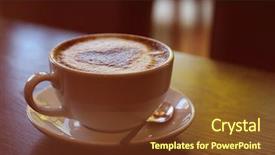  Presentation with hot and cold coffee cup - Colorful PPT layouts enhanced with capuccino - cup with hot tasty coffee backdrop and a  colored foreground
