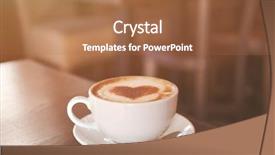  Presentation with cup coffee - Colorful PPT theme enhanced with capuccino - cup with hot tasty coffee backdrop and a  colored foreground