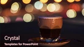  Presentation with blur bokeh of shop - Amazing PPT layouts having capuccino - latte coffee at coffee shop backdrop and a wine colored foreground