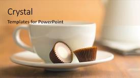  Presentation with coffee chocolate - Colorful PPT layouts enhanced with capuccino - sweet chocolate pralines and coffee backdrop and a  colored foreground
