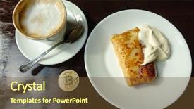  Presentation with money bitcoin crypto currency gold - PPT layouts featuring capuccino pancake with sour cream background and a tawny brown colored foreground