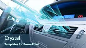  Presentation with driver - Colorful slides enhanced with car - driver hand tuning air ventilation backdrop and a ocean colored foreground