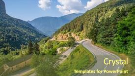  Presentation with border springs of lavander - Amazing slide deck having narrow alpine road on french backdrop and a tawny brown colored foreground