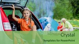  Presentation with summer camp - Audience pleasing PPT theme consisting of art - abstract blue smoke on black backdrop and a black colored foreground