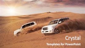  Presentation with vehicles - Presentation theme with car - two 4x4 vehicles bashing side background and a coral colored foreground