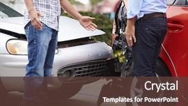  Presentation with drivers - Colorful slide set enhanced with car - two drivers arguing after traffic backdrop and a tawny brown colored foreground