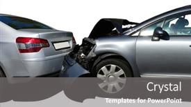  Presentation with accident - Colorful PPT layouts enhanced with car-accident-involving-two-cars backdrop and a gray colored foreground