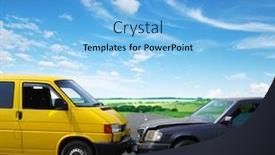  Presentation with road accident - Slide set enhanced with car-accident-involving-two-cars background and a light blue colored foreground