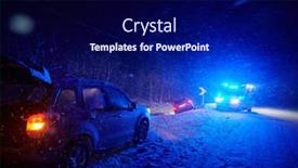  Presentation with road accident - Theme having car-accident-on-slippery-winter background and a navy blue colored foreground