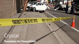  Presentation with sheriff - Slides featuring car-accident-scene-with-sheriff background and a gray colored foreground