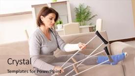  Presentation with car accident - Slide set consisting of car accident suffering at home background and a coral colored foreground