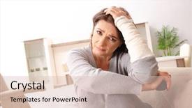  Presentation with car accident - Slides having car accident suffering at home background and a soft green colored foreground