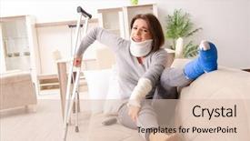  Presentation with car accident - Presentation consisting of woman after car accident suffering background and a lemonade colored foreground