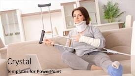  Presentation with accident - PPT layouts featuring woman after car accident suffering background and a soft green colored foreground